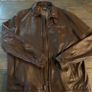 LT Brown Leather Polo Coat